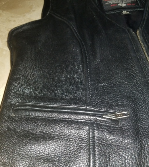 womens xpert performance leather motorcycle vest - Picture 5 of 8